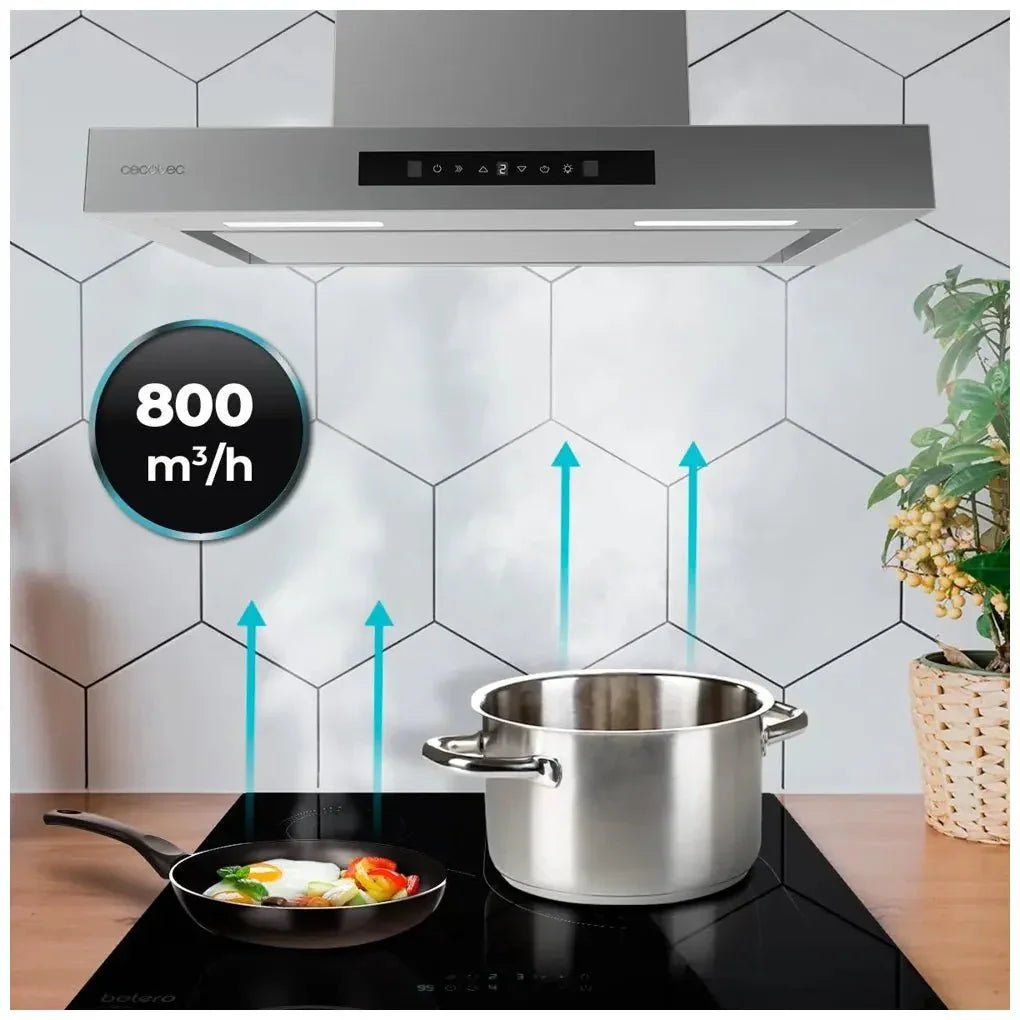 Campana Extractora 60cm Inoxidable con Succión 800m3/h y Control Táctil Avanzado de Cecotec 8