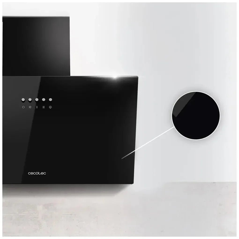 Campana Extractora 60cm Vidrio Negro, Succión 350m3/h, Eficiencia Energética B de Cecotec 6
