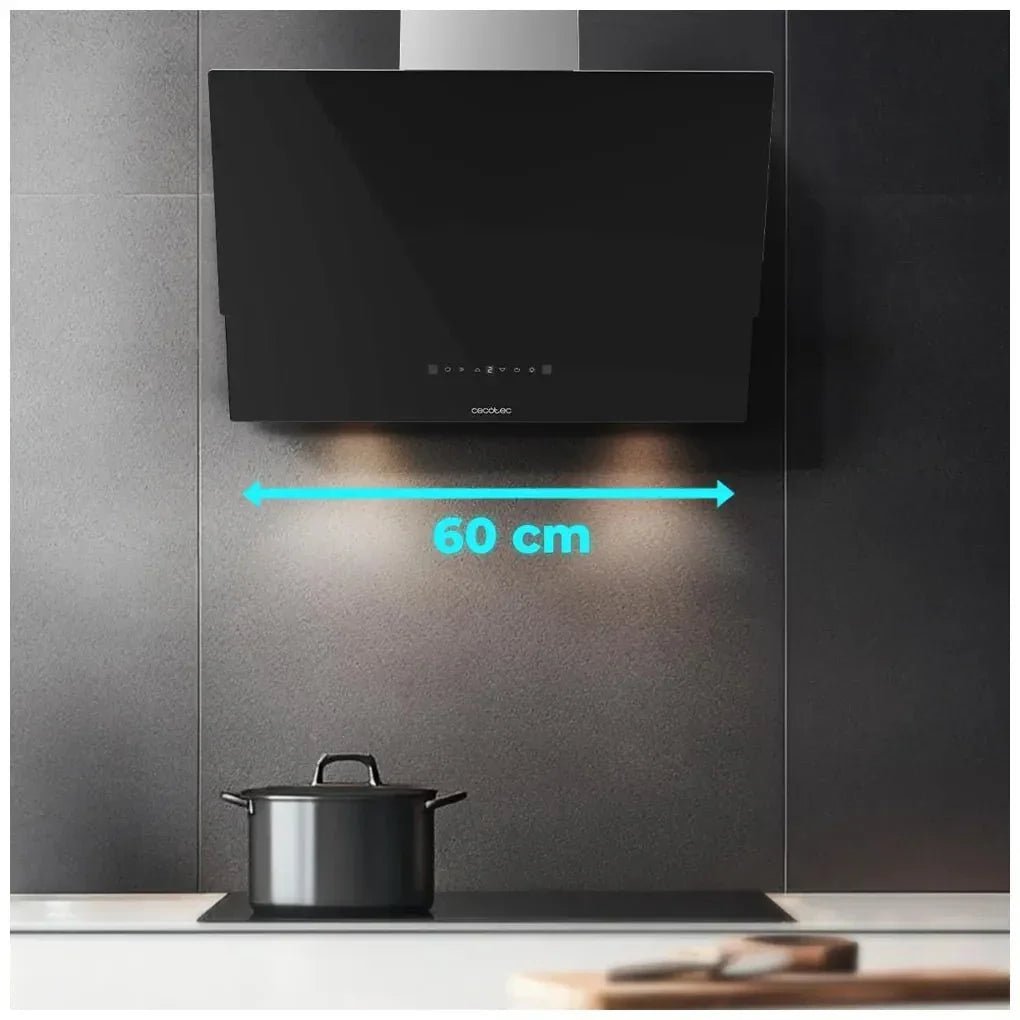 Campana Extractora de 60 cm en Vidrio Negro, Potente Succión de 800m³/h, Eficiencia A++, Control Táctil de Cecotec 5