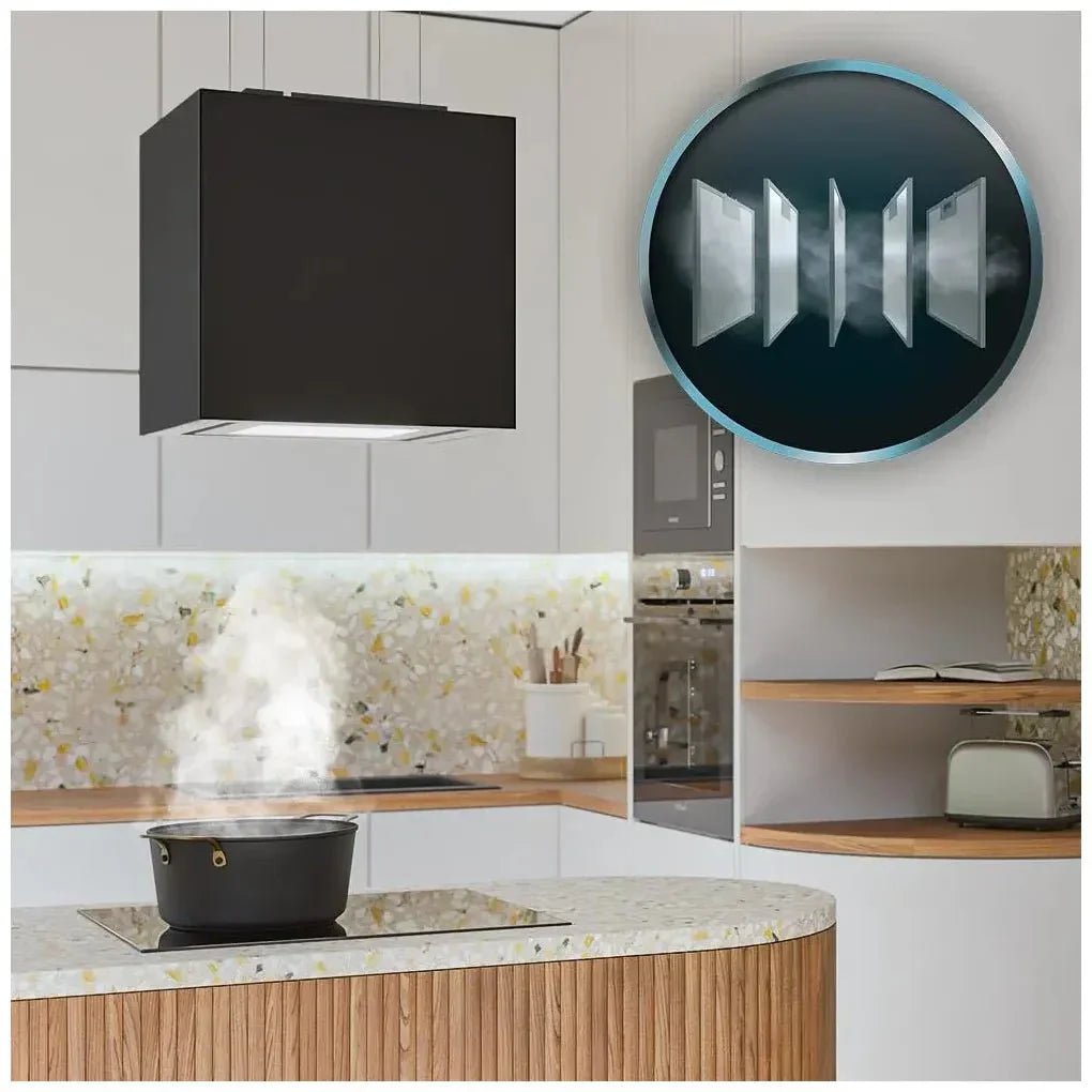 Campana Extractora Cuadrada 44cm Vidrio Negro A++ con Control por Gestos y LED de Cecotec 9