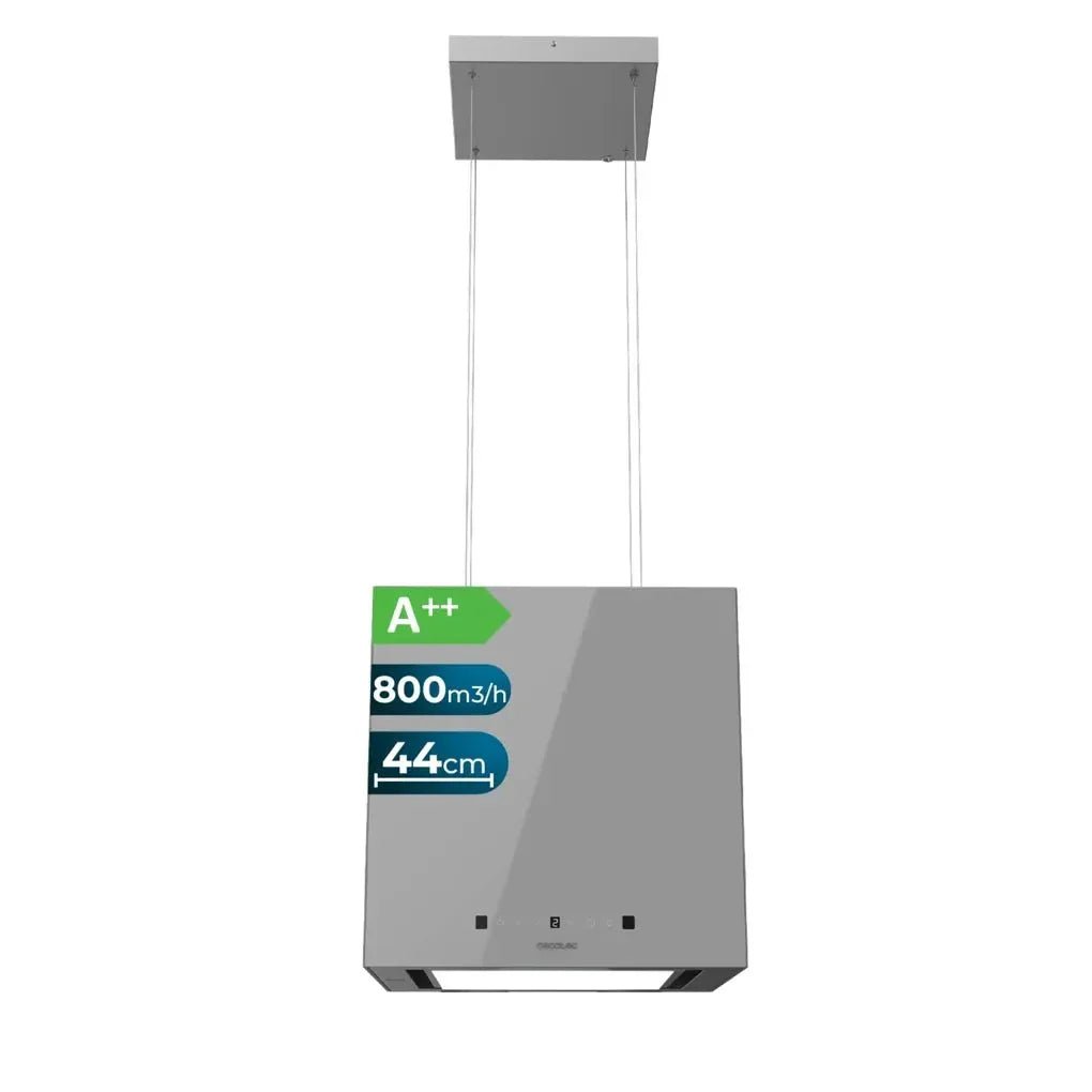 Campana Extractora Vidrio Gris 44cm, Succión 800m3/h, A++, Control Táctil y LED de Cecotec 3
