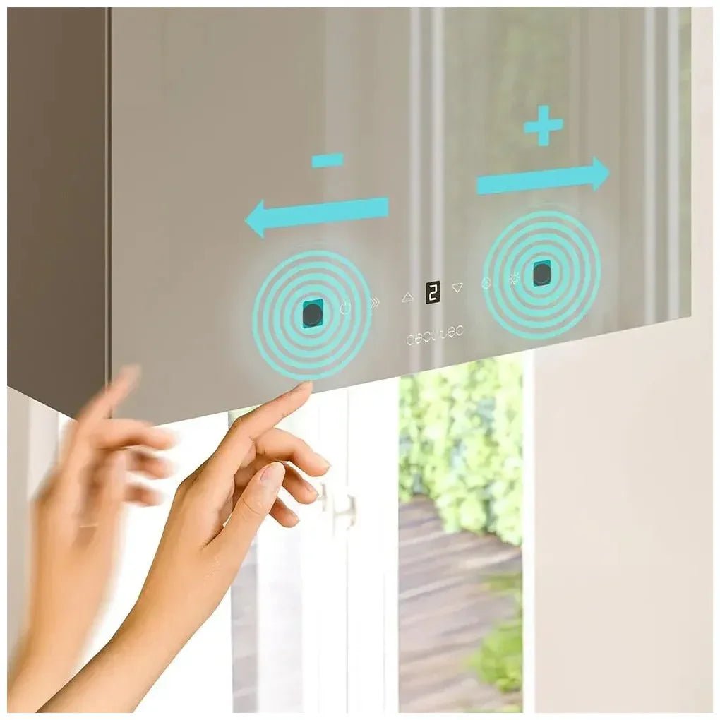 Campana Extractora Vidrio Gris 44cm, Succión 800m3/h, A++, Control Táctil y LED de Cecotec 10