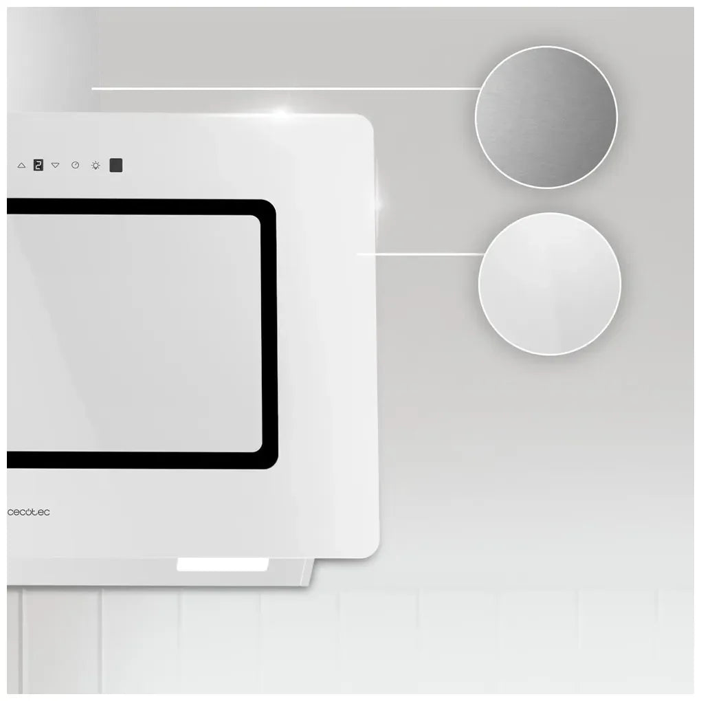 Campana Extractora 90cm Vidrio Blanco A++ con Control Táctil y Succión 800m3/h de Cecotec 6