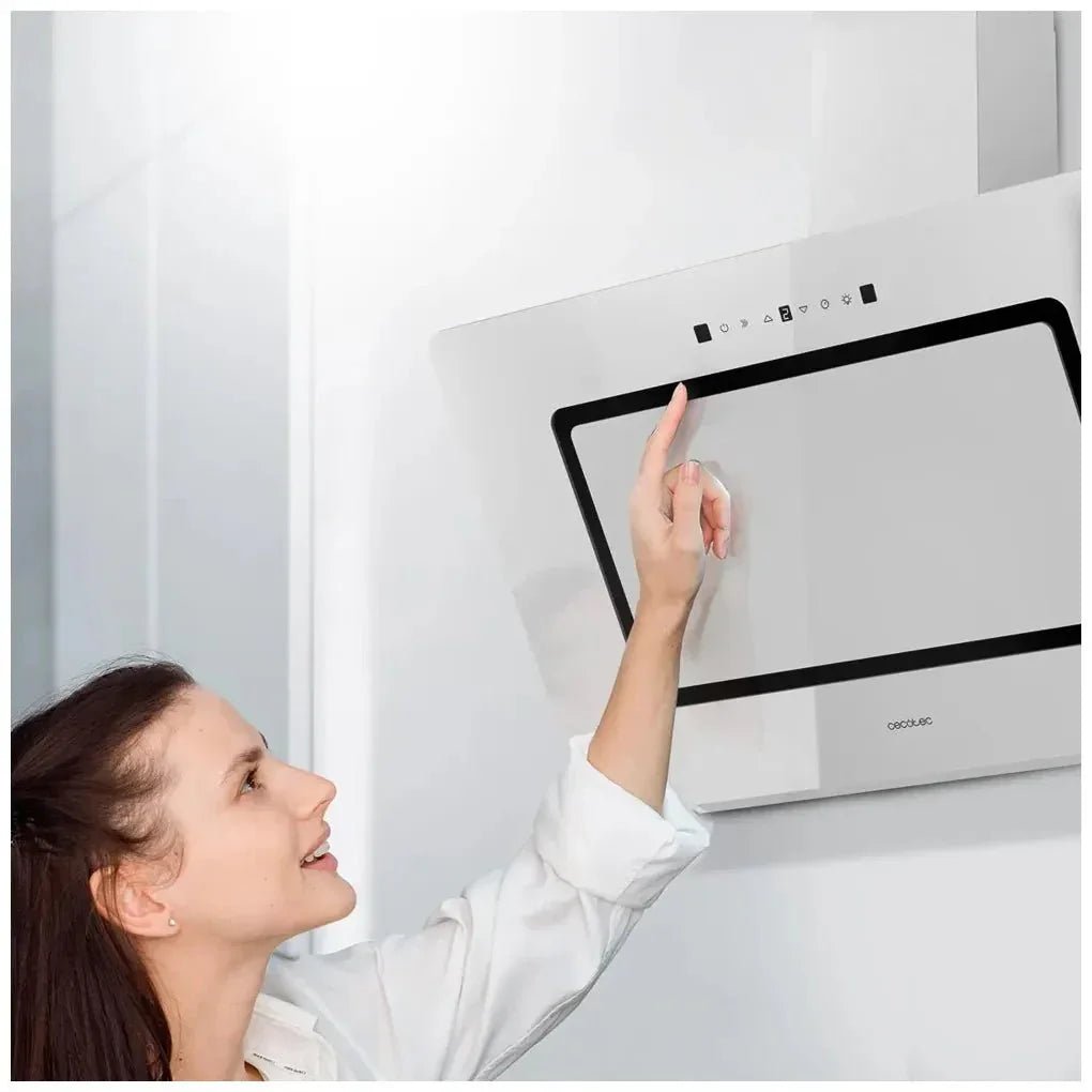 Campana Extractora 90cm Vidrio Blanco A++ con Control Táctil y Succión 800m3/h de Cecotec 10