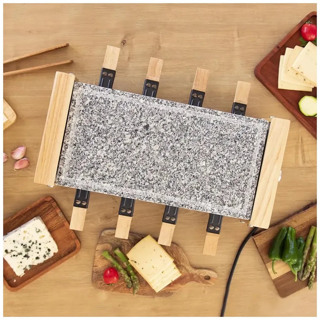 Raclette Cheese&Grill 8600: Elegancia y Funcionalidad con Piedra Natural y Madera de Cecotec 5