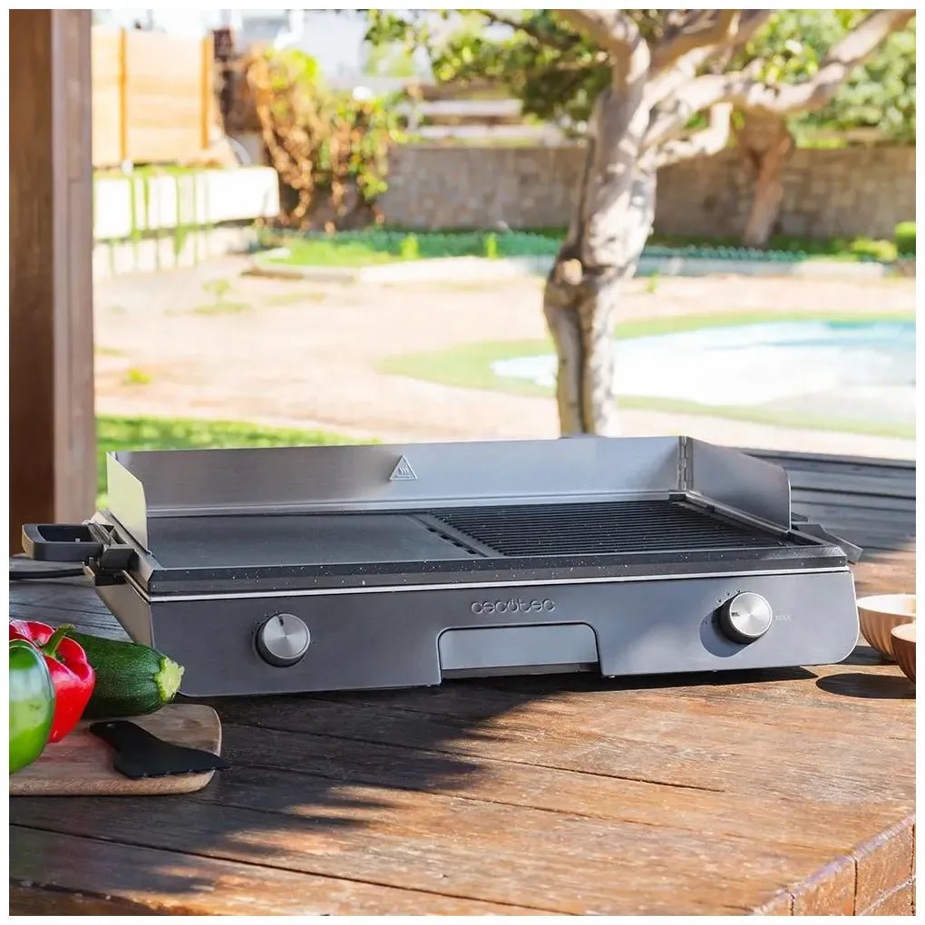 Barbacoa Eléctrica 3000W inoxidable con superficie antiadherente y Termostato de Cecotec 5