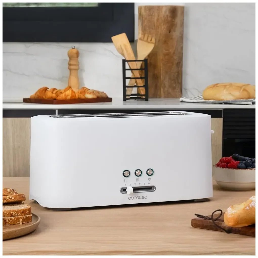 Tostadora Blanca 1630W con Ranuras Extraanchas y Funciones Avanzadas de Cecotec 4