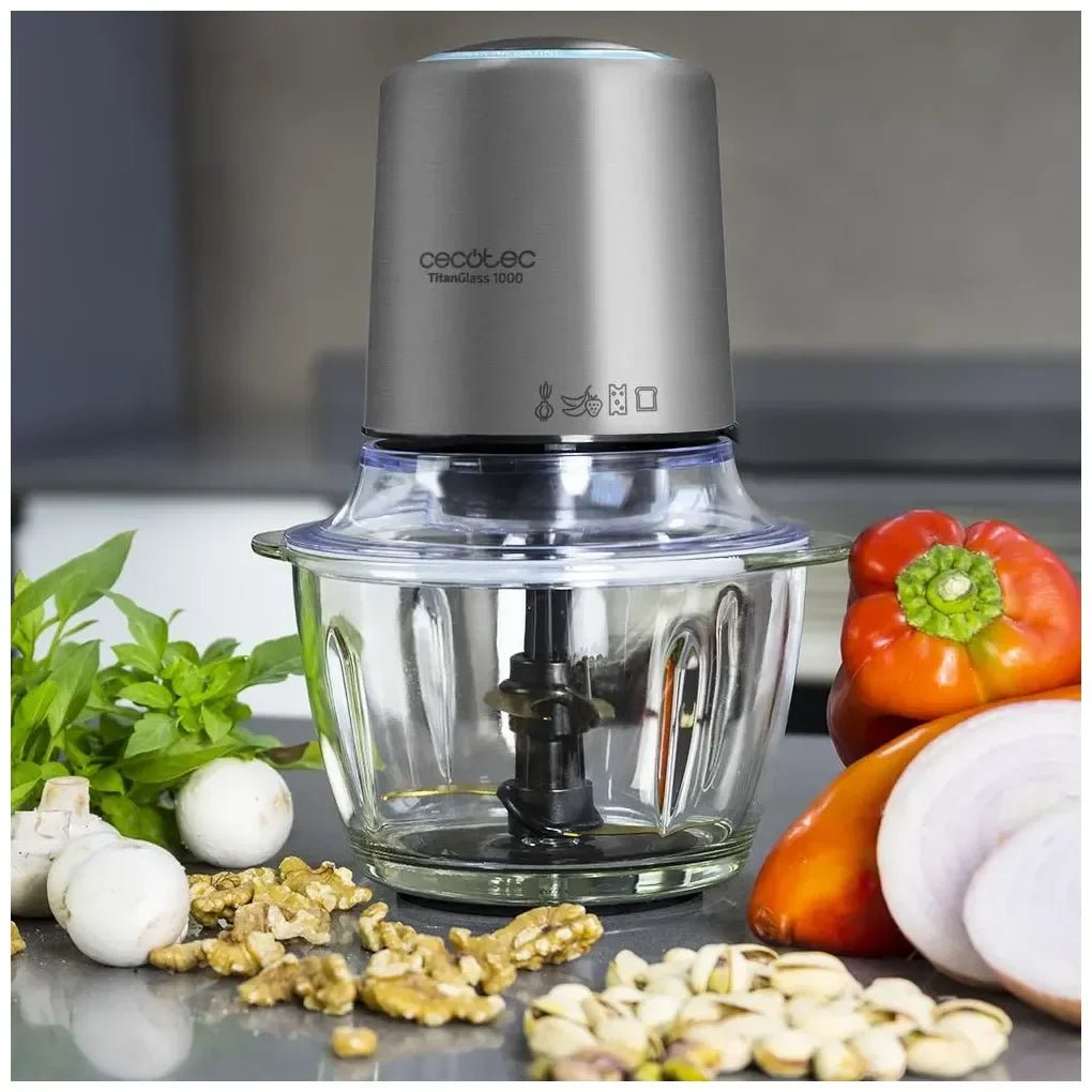 Picadora Eléctrica Multifuncional 400W con Cuchillas de Titanio y Bol de Cristal de Cecotec 2