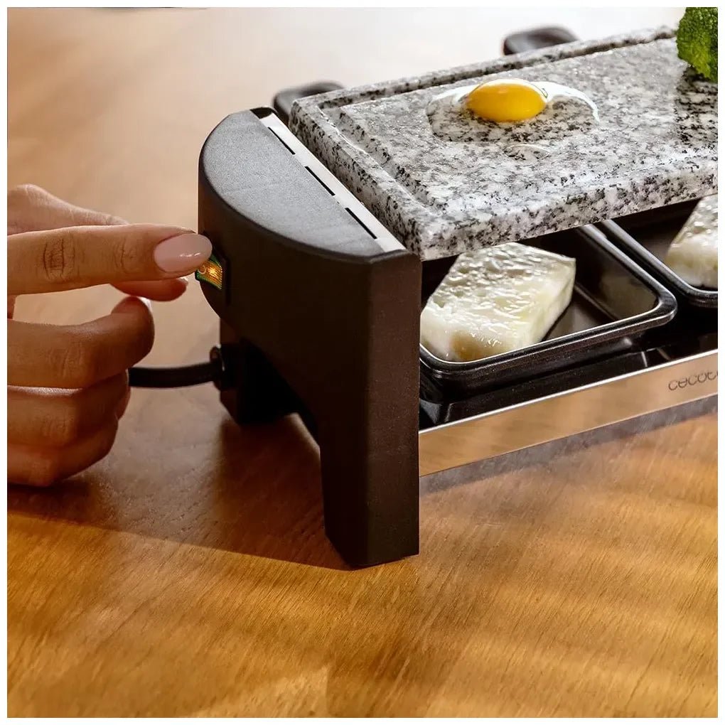 Máquina de Raclette Compacta para 2 Personas con Placa de Piedra y Accesorios de Cecotec 8