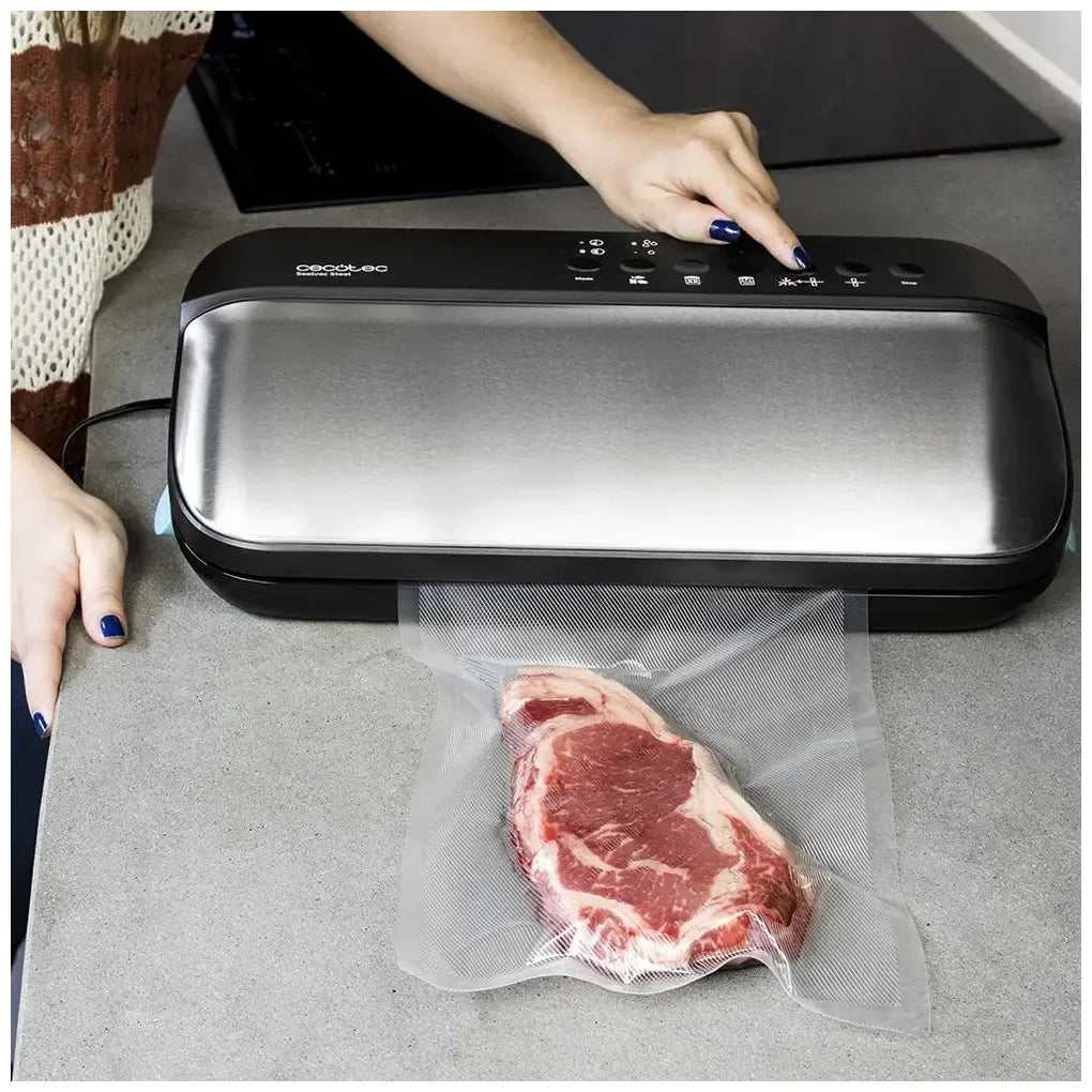 Envasadora al Vacío Sealvac Steel: Conserva Alimentos Frescos 5 Veces Más Tiempo de Cecotec 4