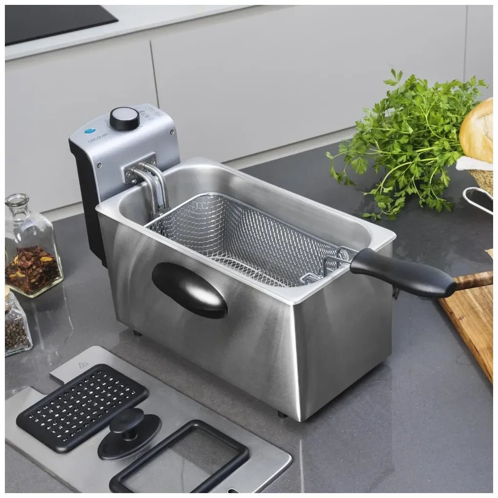 Freidora Eléctrica 3L Inoxidable con Filtro Antiolores y Potencia 2180W de Cecotec 6