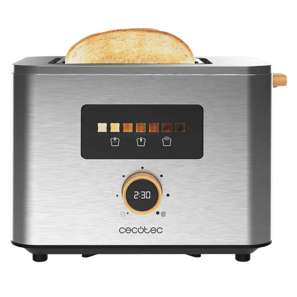 Tostadora Touch&Toast: Control Táctil, 950W, Acero Inoxidable y Ranuras Anchas de Cecotec 3