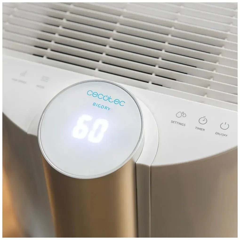 Deshumidificador Silencioso 20L/día, Temporizador 12h, Gas Ecológico R290 de Cecotec 5