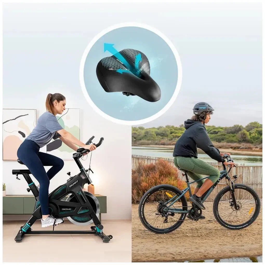 Sillín para Bicicleta de gel DrumFit SitBike con diseño ergonómico antiprostatico amortiguación de Cecotec 4