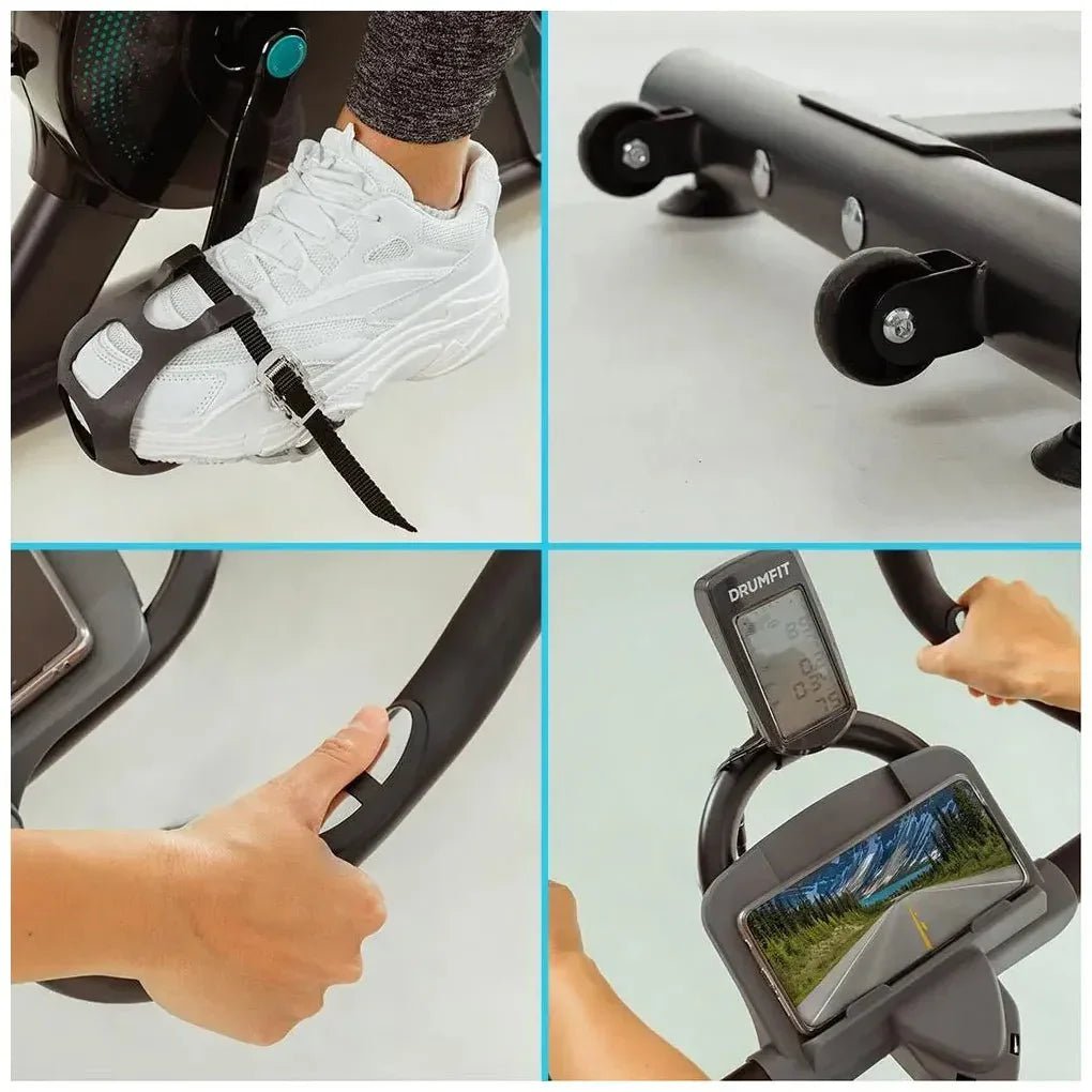 Bicicleta Estática Indoor DrumFit 13000 entrenamiento fluido con Pantalla LCD y Pulsómetro de Cecotec 7