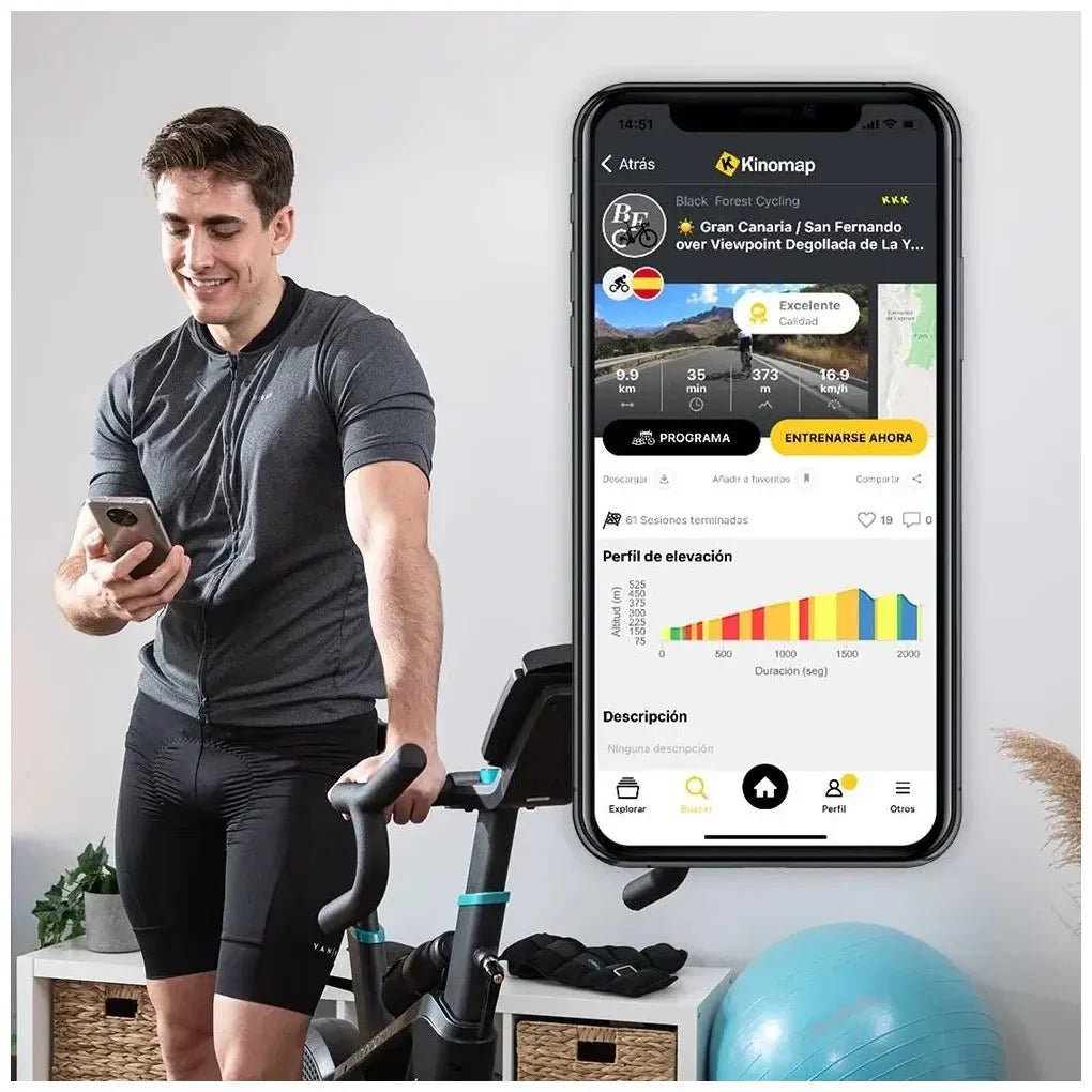 Bicicleta Estática DrumFit Eolo con resistencia combinada de aire y magnética Conectividad APP de Cecotec 3