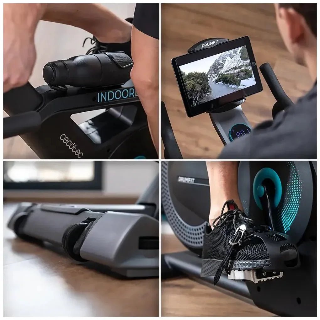 Bicicleta Estática DrumFit Eolo con resistencia combinada de aire y magnética Conectividad APP de Cecotec 9