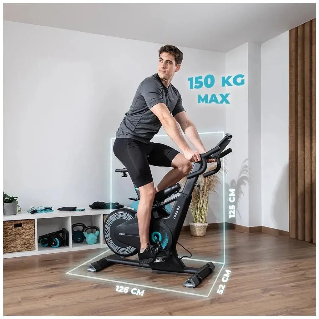 Bicicleta Estática DrumFit Eolo con resistencia combinada de aire y magnética Conectividad APP de Cecotec 10