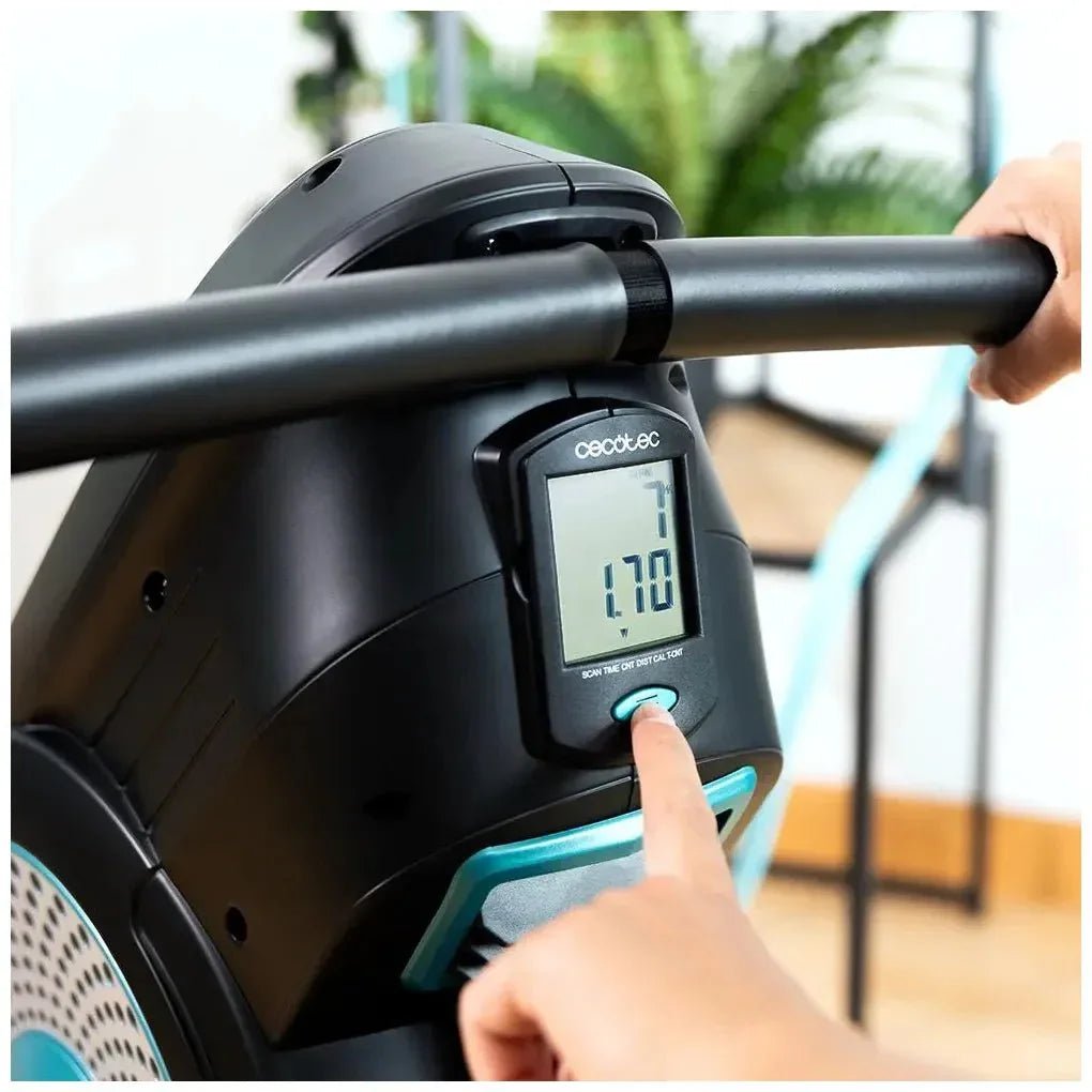 Máquina de remo DrumFit Rower Eolo Magno con resistencia de aire y magnética 8 niveles y Pantalla de Cecotec 4