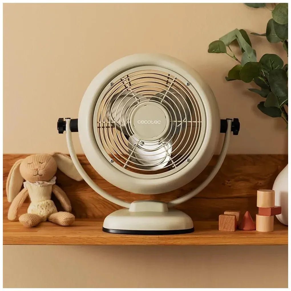 Ventilador Retro de Sobremesa Beige 20W, 8'' con 2 Velocidades y Diseño Elegante de Cecotec 8