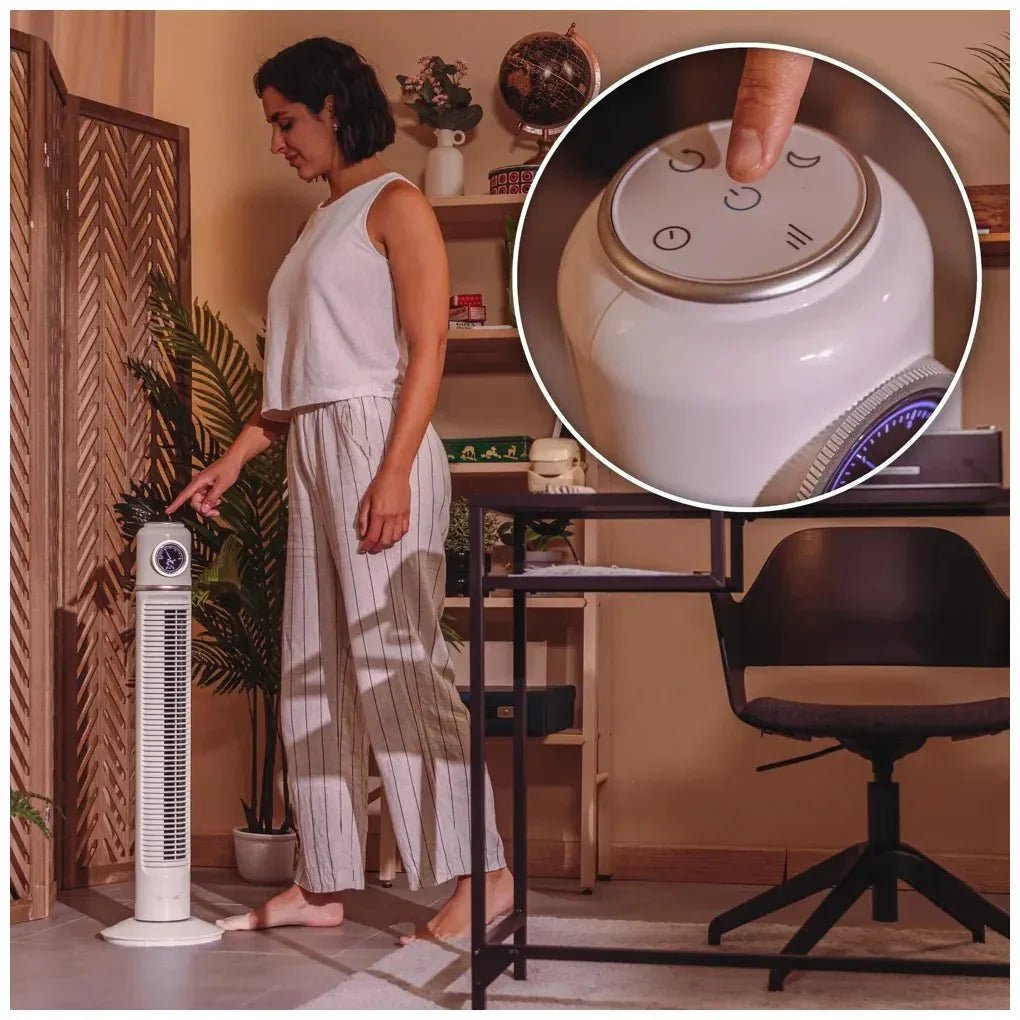 Ventilador de Torre Retro Smart 32'' con Control Remoto y Oscilación 72º de Cecotec 9