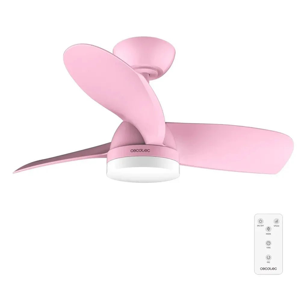 Ventilador de Techo Rosa con Motor DC, Luz LED y Control Remoto - EnergySilence Aero de Cecotec 2