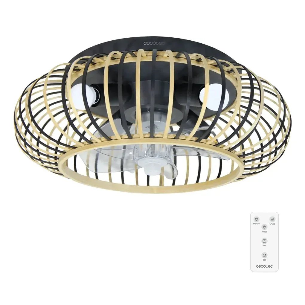 Ventilador de Techo de Madera con Motor DC, Lámpara y Control Remoto Integrados de Cecotec 2