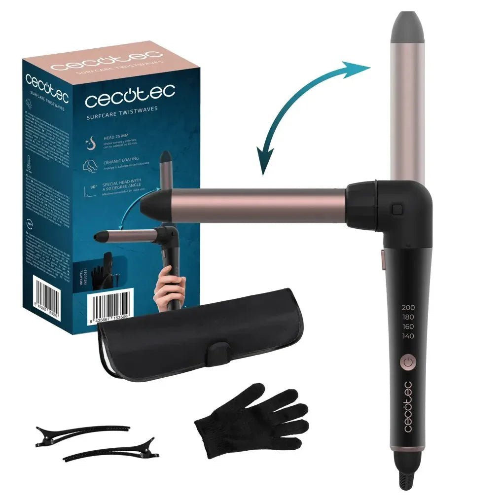 Rizador de Pelo 25mm TwistWaves: Ondas Suaves con Comodidad y Protección Térmica de Cecotec 2