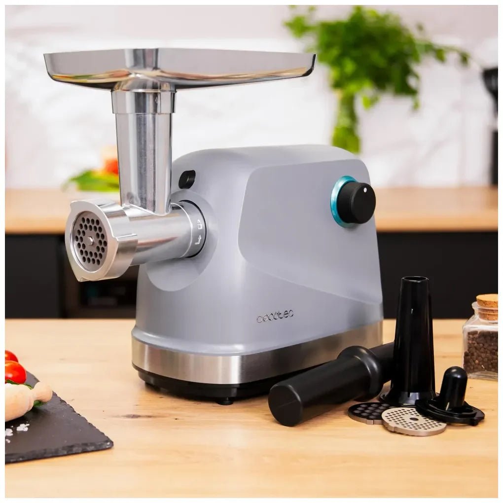 Picadora de Carne Eléctrica 1360W: Potencia y Versatilidad en Acero Inoxidable de Cecotec 3