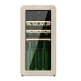 Retro Beige Wine Cooler for 18 Bottles with LED Control and NoFrost Technology from Cecotec