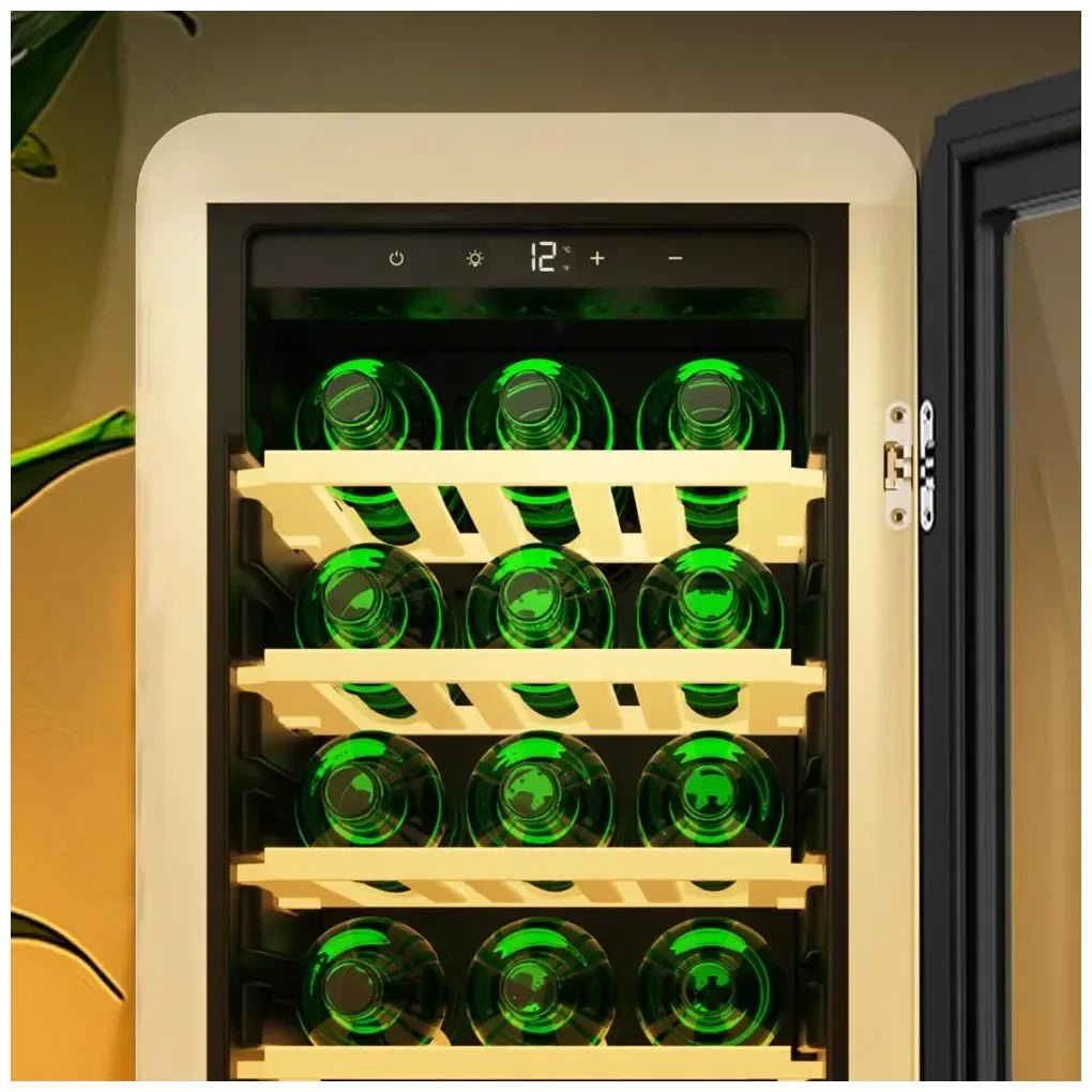 Vinoteca Retro Beige para 24 Botellas con Control LED y Tecnología NoFrost de Cecotec 10