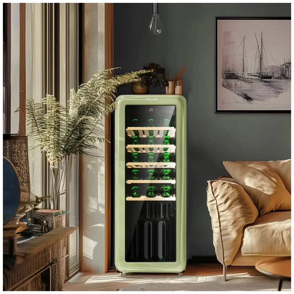 Vinoteca Retro Verde para 24 Botellas con Control LED y NoFrost de Cecotec 5