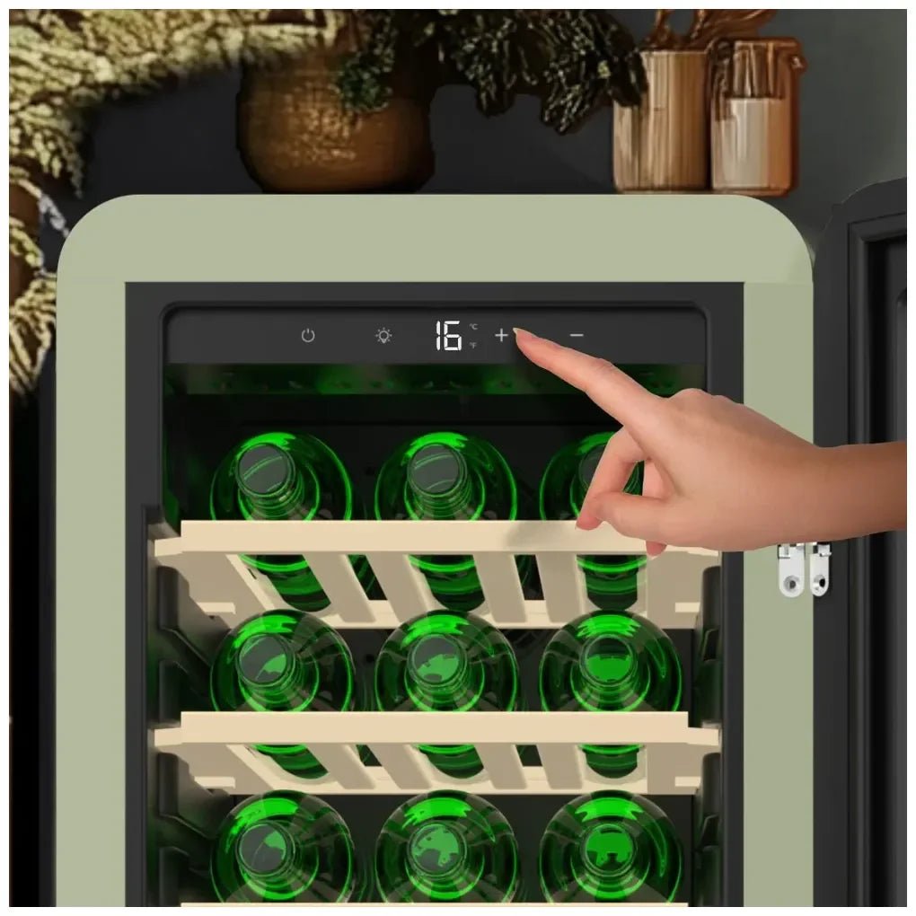 Vinoteca Retro Verde para 24 Botellas con Control LED y NoFrost de Cecotec 7