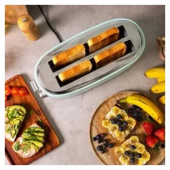 Tostadora retro con 2 ranuras y capacidad para 4 tostadas toast&taste 1600 retro double blue de Cecotec 5