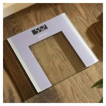 Báscula para baño hecha en vidrio templado de 30x30 cm con patas y pantalla lcd surface precision healthy de Cecotec 2