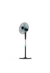 Floor fan with 3 speeds and adjustable height in black and turquoise - Cecotec Energysilence 510