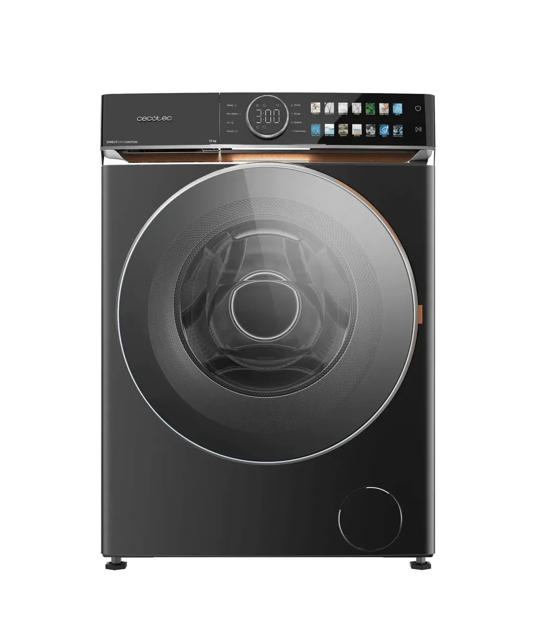 Lavadora Bolero DressCode 10980 de 10 kg color Steel motor Direct Drive 1400 rpm con pantalla FullColor de Cecotec