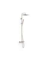 Shower column 3 way thermostatic with round square handwheel and steel finish Over Wall Tres