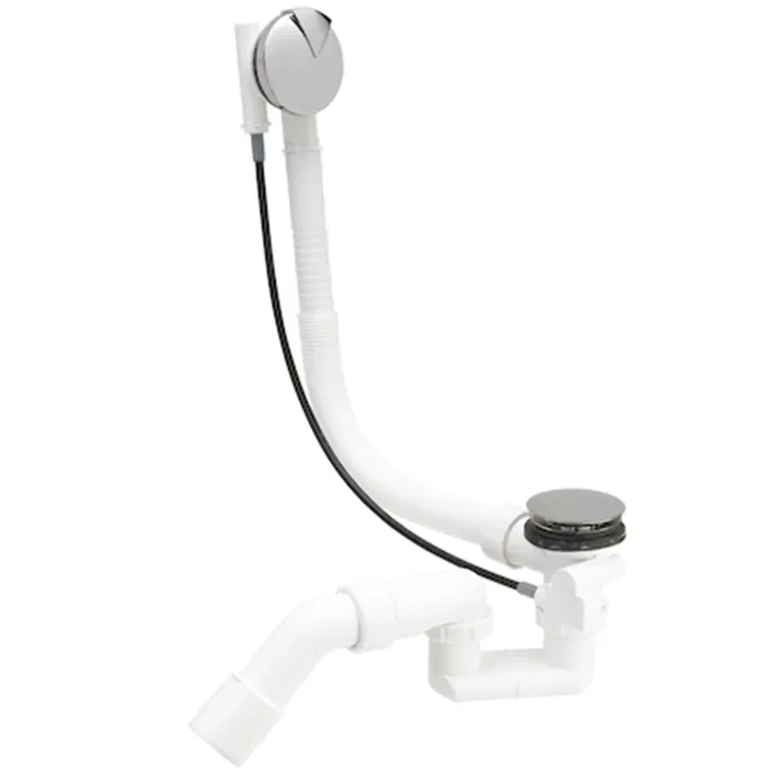 Conjunto de desagüe automático con sifón y rebosadero apto para bañera Aqua Roca - Vista 1
