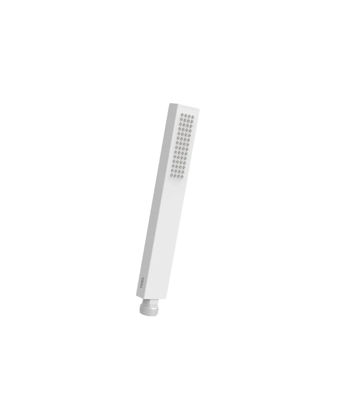 Ducha de mano rectangular para baño fabricada en latón con acabado blanco TRES 0