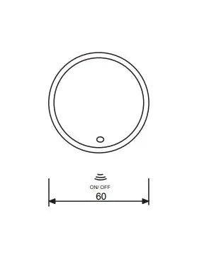 Espejo de diseño circular de cristal con acabado cromo Light LED de Kassandra 2