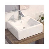 Lavabo Sobre Encimera Dama Fossil Natura Blanco Brillo