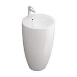 Lavabo con Pedestal Bolonia Fossil Natura Blanco Brillo