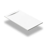 Slim Slate-Texture Resin Shower Tray Eden Fossil Natura White