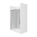 Walk-In Tempered Glass Shower Screen Sidney Fossil Natura Polished Chrome