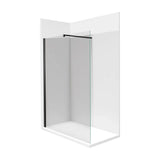 Mampara de Ducha Panel Fijo Frontal Sidney Fossil Natura Negro Mate