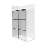 Walk-In Tempered Glass Shower Screen Sidney Fossil Natura Matte Black