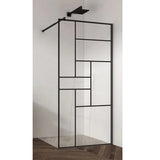 Walk-In Tempered Glass Shower Screen Tokio Fossil Natura Matte Black