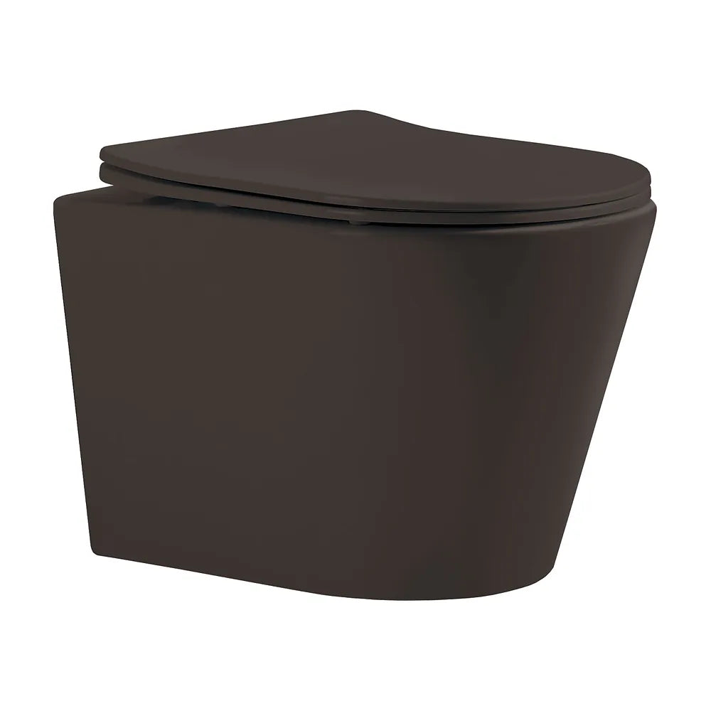 Inodoro Suspendido Rimless Bolonia Fossil Natura Negro Mate - Vista 1