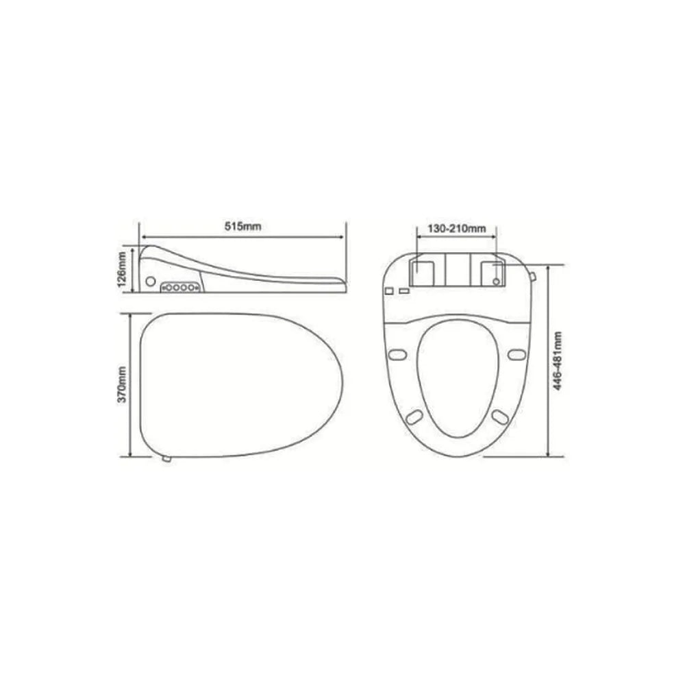 Asiento de Inodoro Inteligente Bidet Tapa y asiento inteligente universal con control remoto Compact Pro Nashi - Vista 5